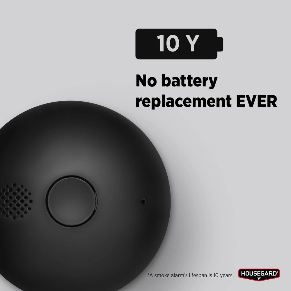 Røgalarm trådløs - Housegard Luma Black med 10-års batteri (2-pak) - Billede 5