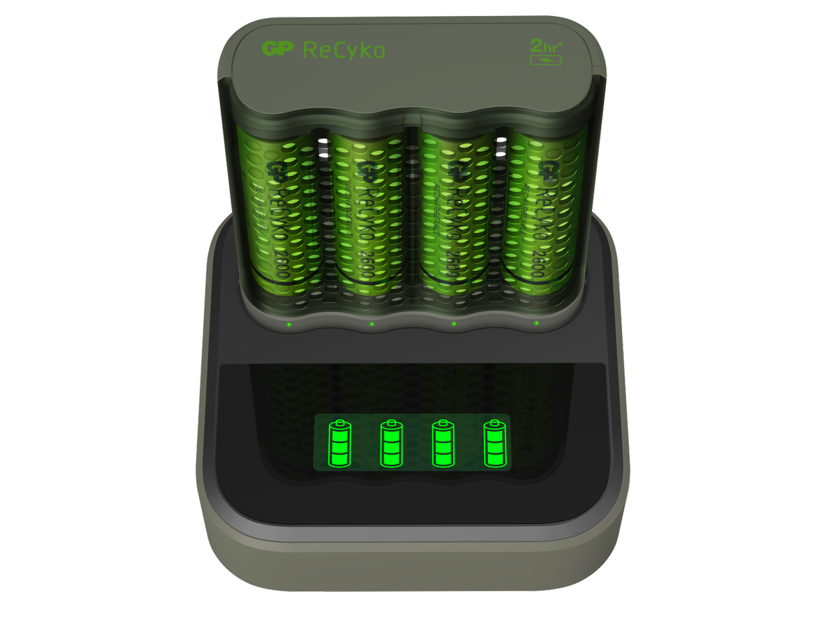 GP ReCyko Speed M451 batterioplader med D451 ladestation og 4 x AA 2600 mAh - Billede 3