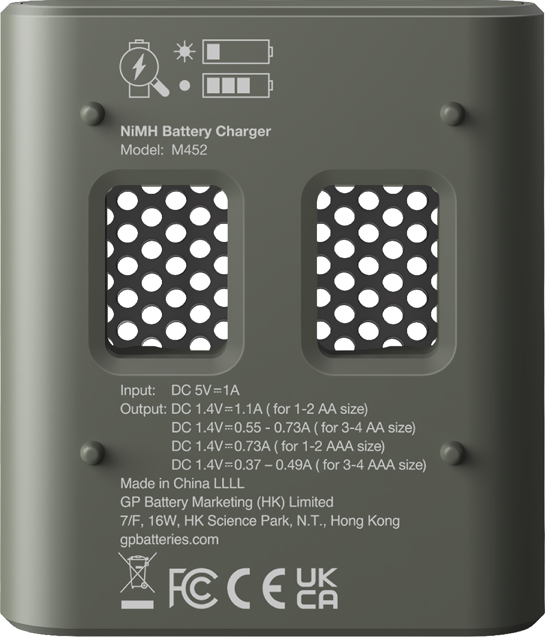 GP ReCyko Speed M452 USB-batterioplader med 4 x AA 2600 mAh - Billede 2