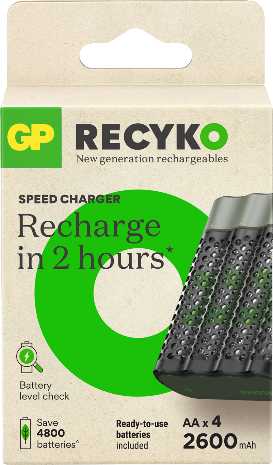 GP ReCyko Speed M452 USB-batterioplader med 4 x AA 2600 mAh - Billede 3