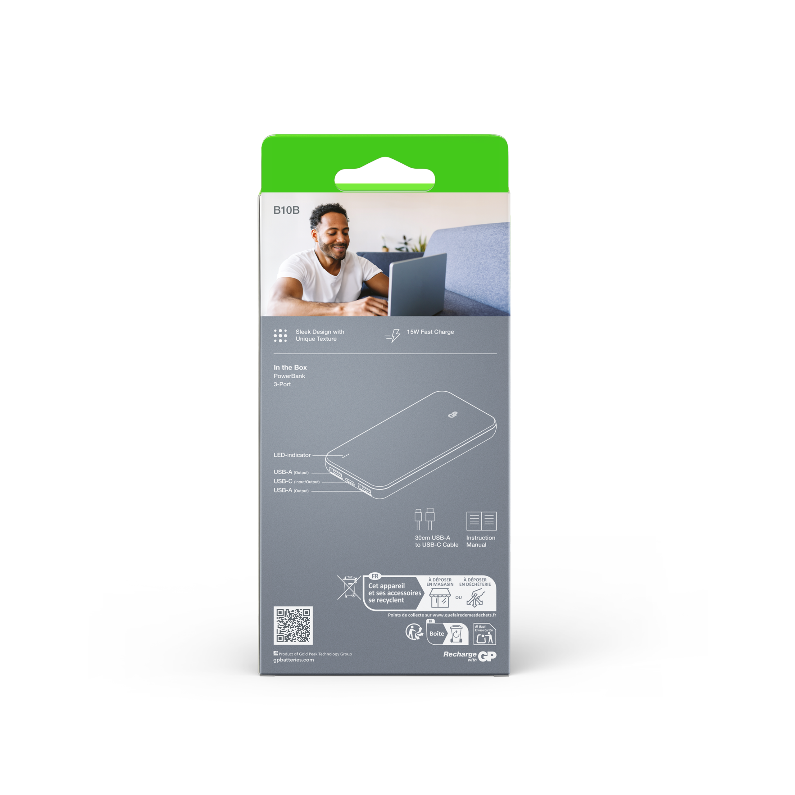 GP Powerbank Plus 10000 mAh – sort - Billede 5