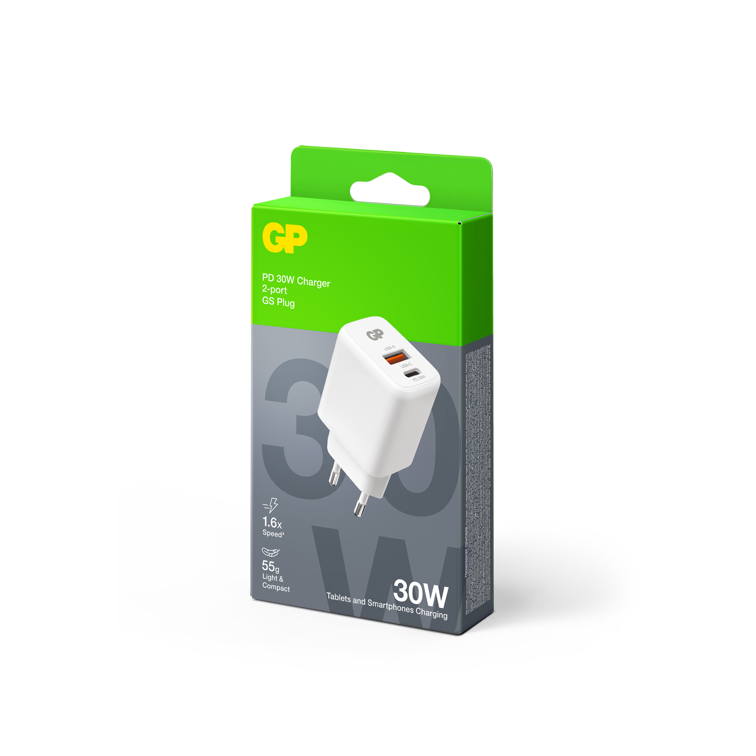 GP WM2E PD 30W vægoplader med USB-C og USB-A - Billede 4