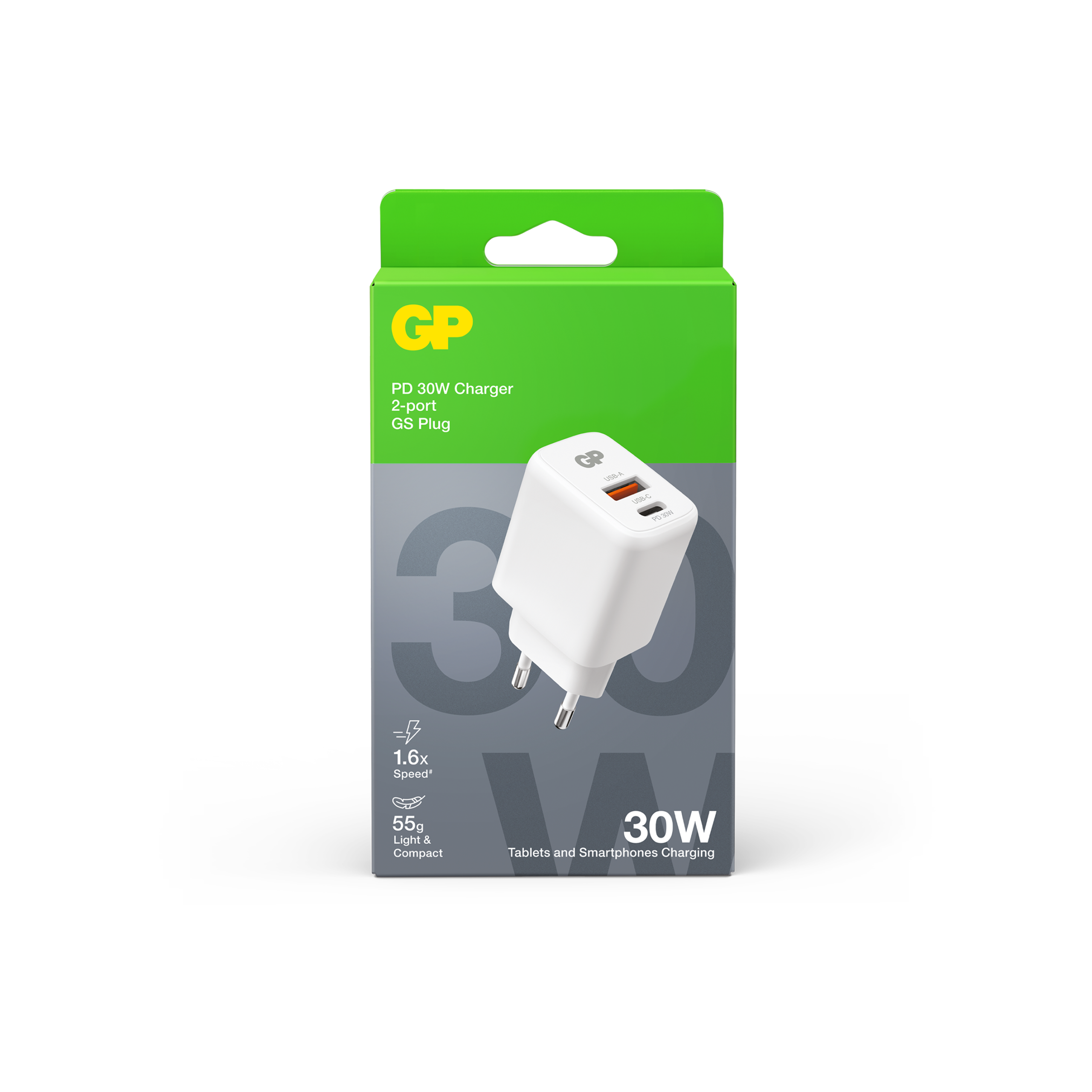 GP WM2E PD 30W vægoplader med USB-C og USB-A - Billede 5