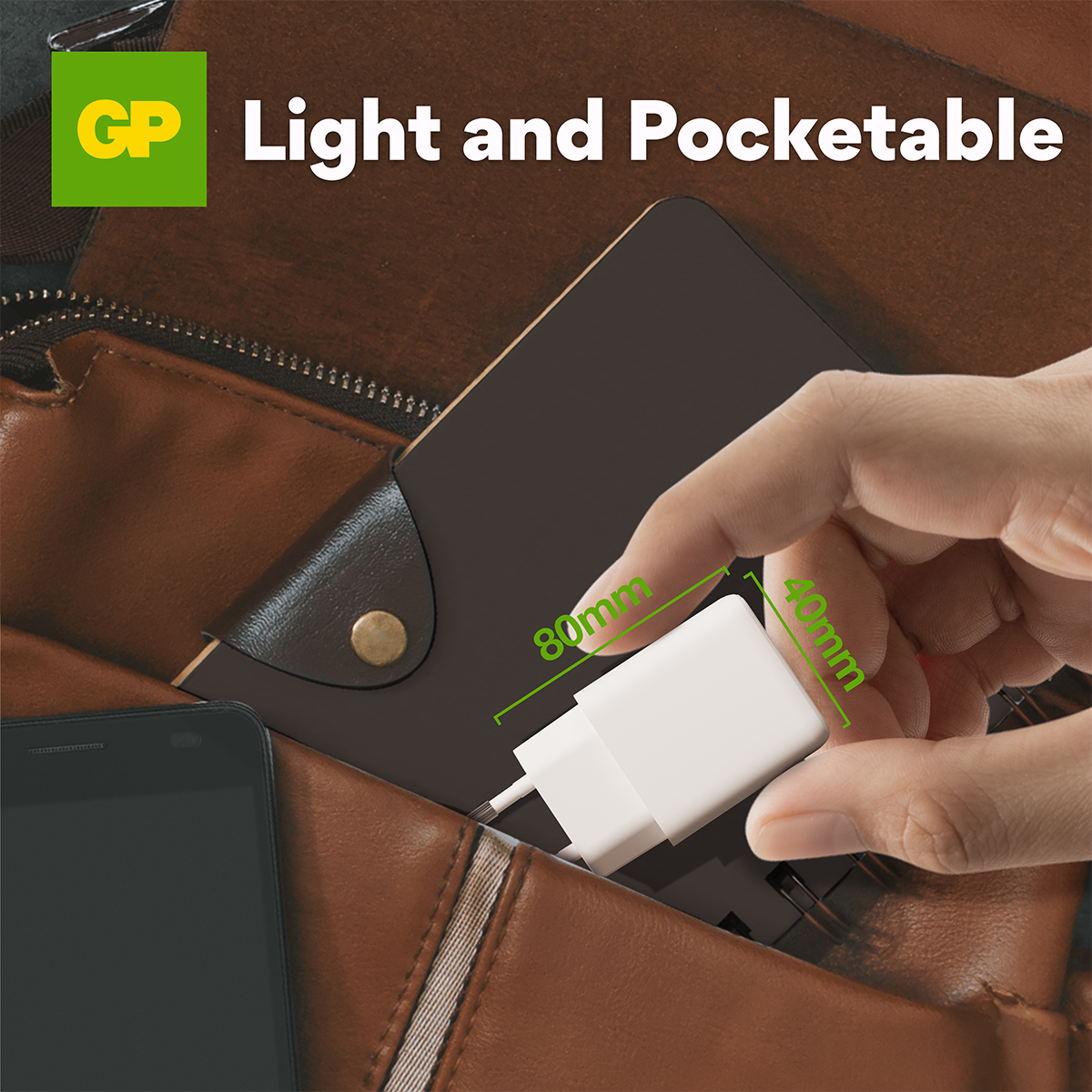 GP WM2E PD 30W vægoplader med USB-C og USB-A - Billede 8