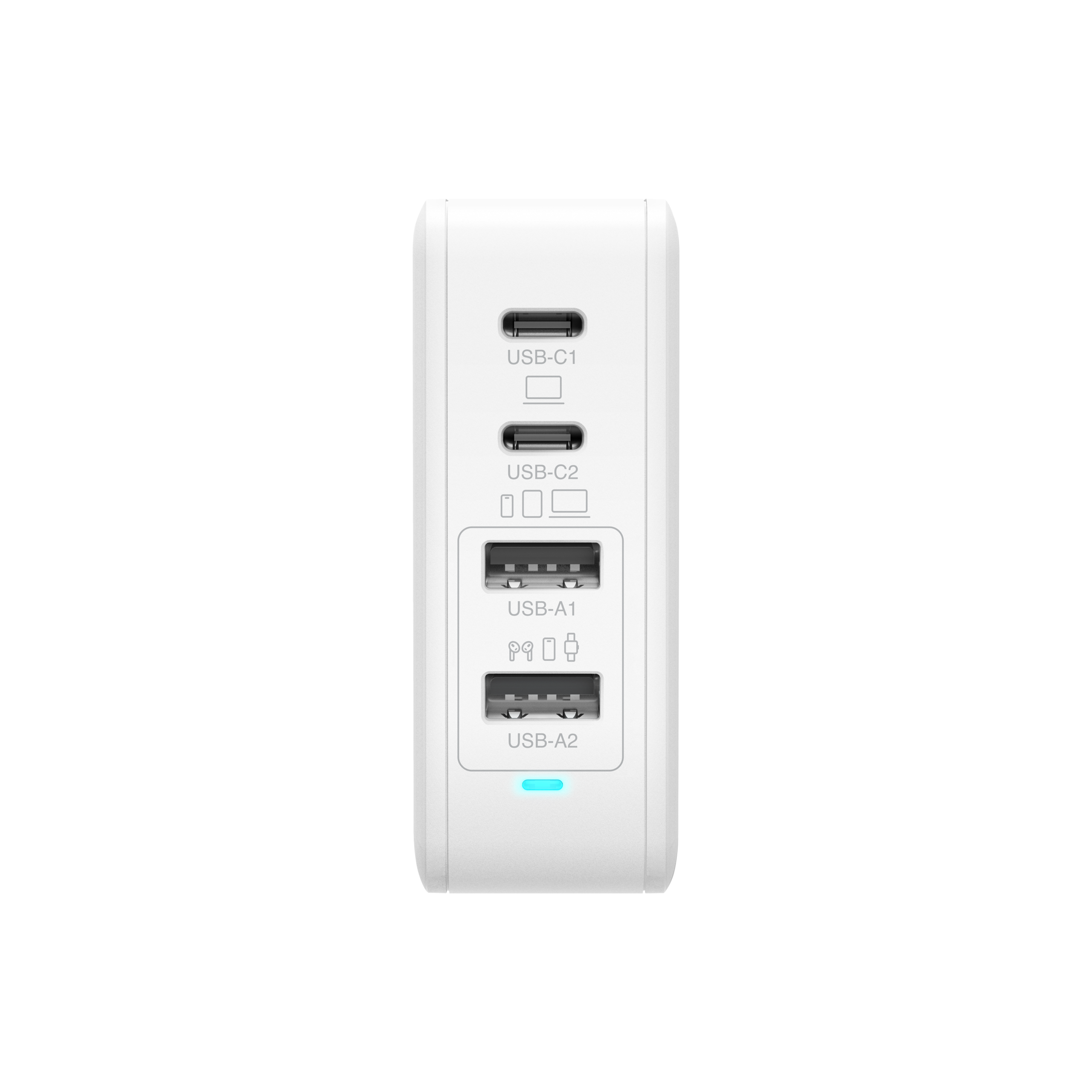GP GM4A GaN PD 100W vægoplader med 4 porte - Billede 3