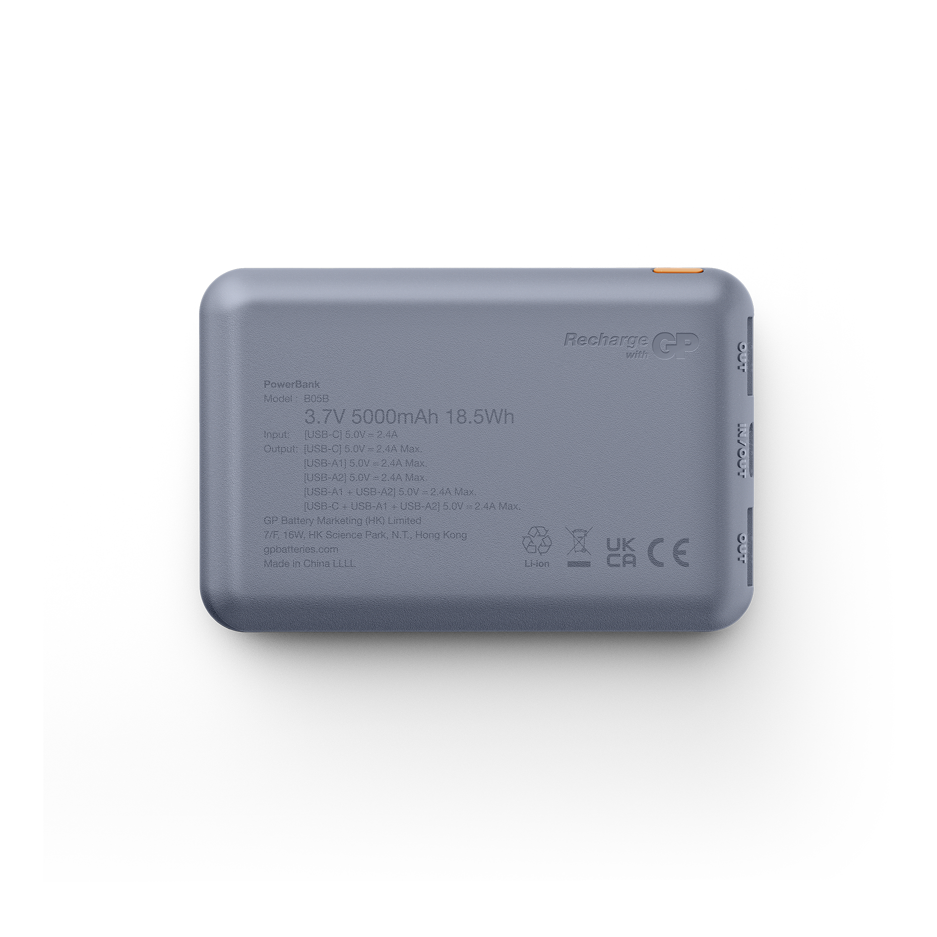 GP Powerbank Plus 5000 mAh – blå - Billede 3