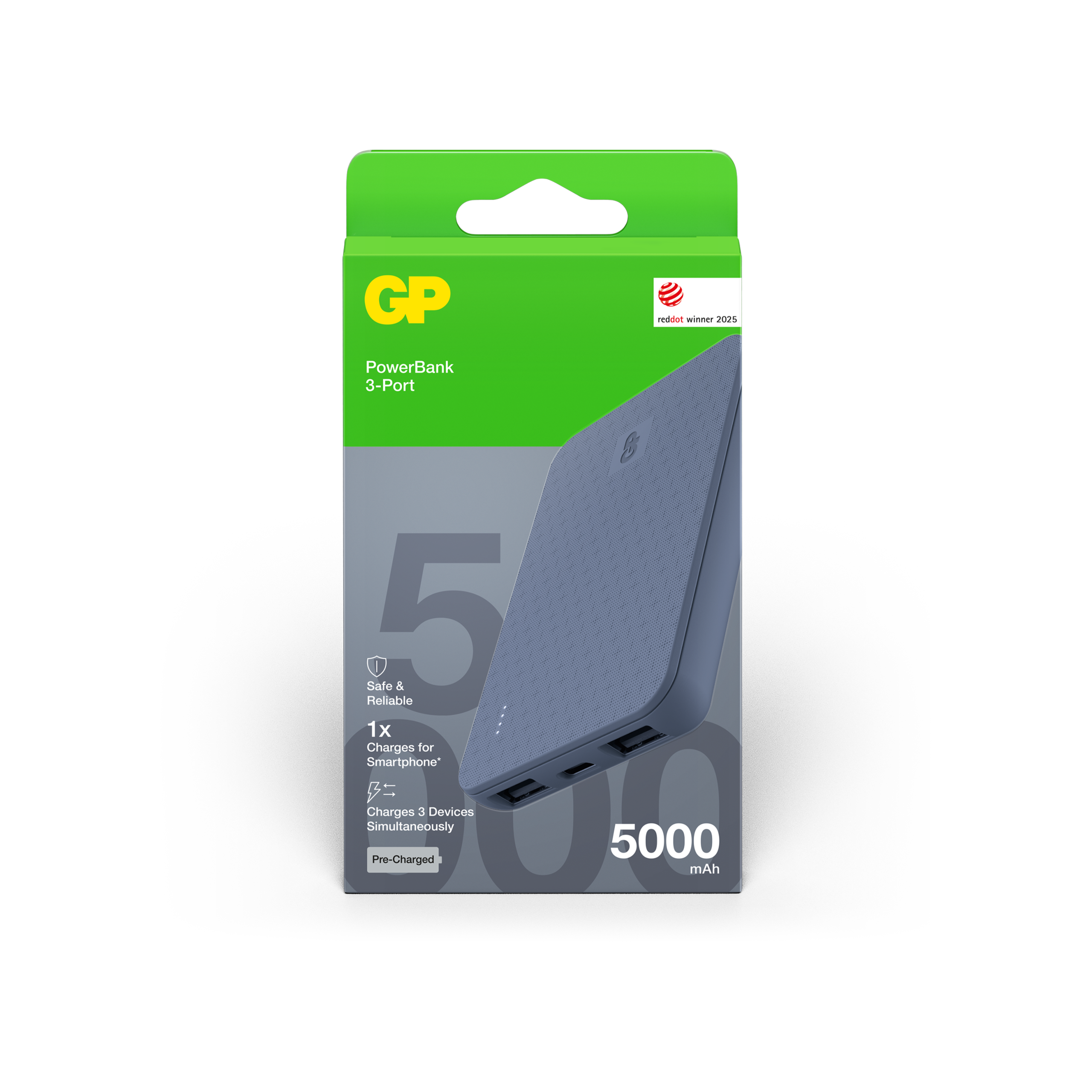 GP Powerbank Plus 5000 mAh – blå - Billede 4