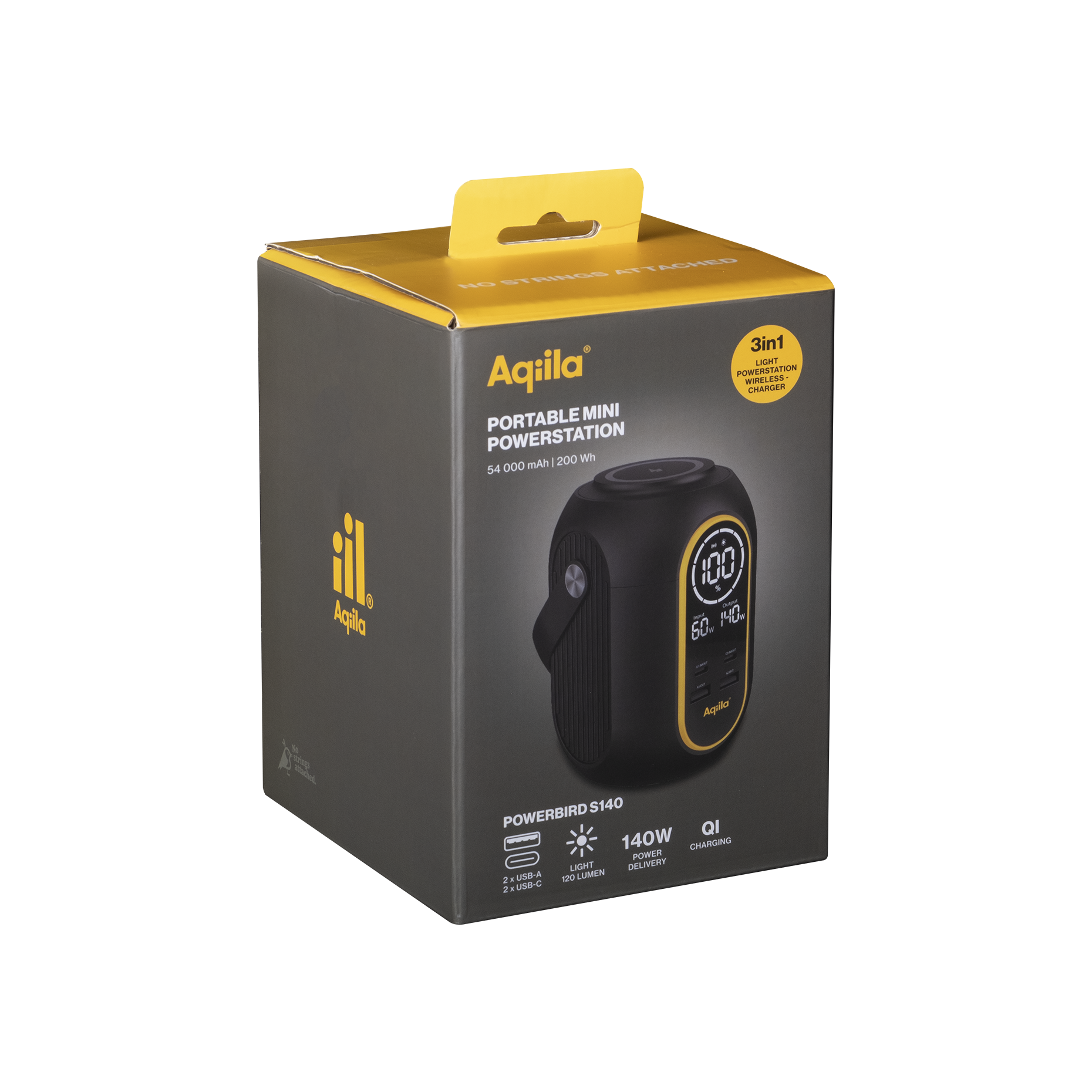 Aqiila Powerbird S140 mini powerstation 200Wh - Billede 6