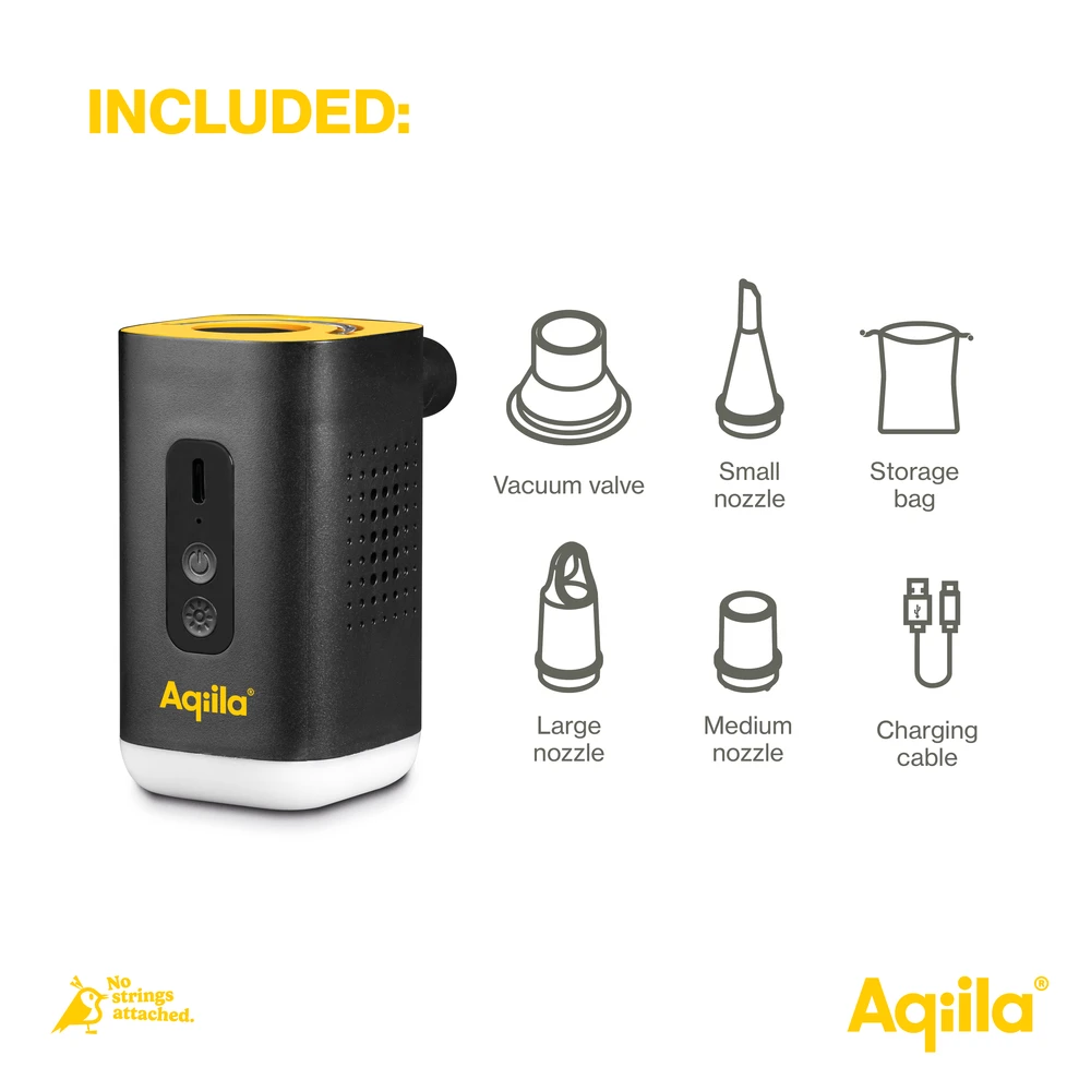 Aqiila Airbird C2 3-i-1 luftpumpe - Luftmadrasser, badelegetøj, vakuumposer og fitnessbolde - Billede 5
