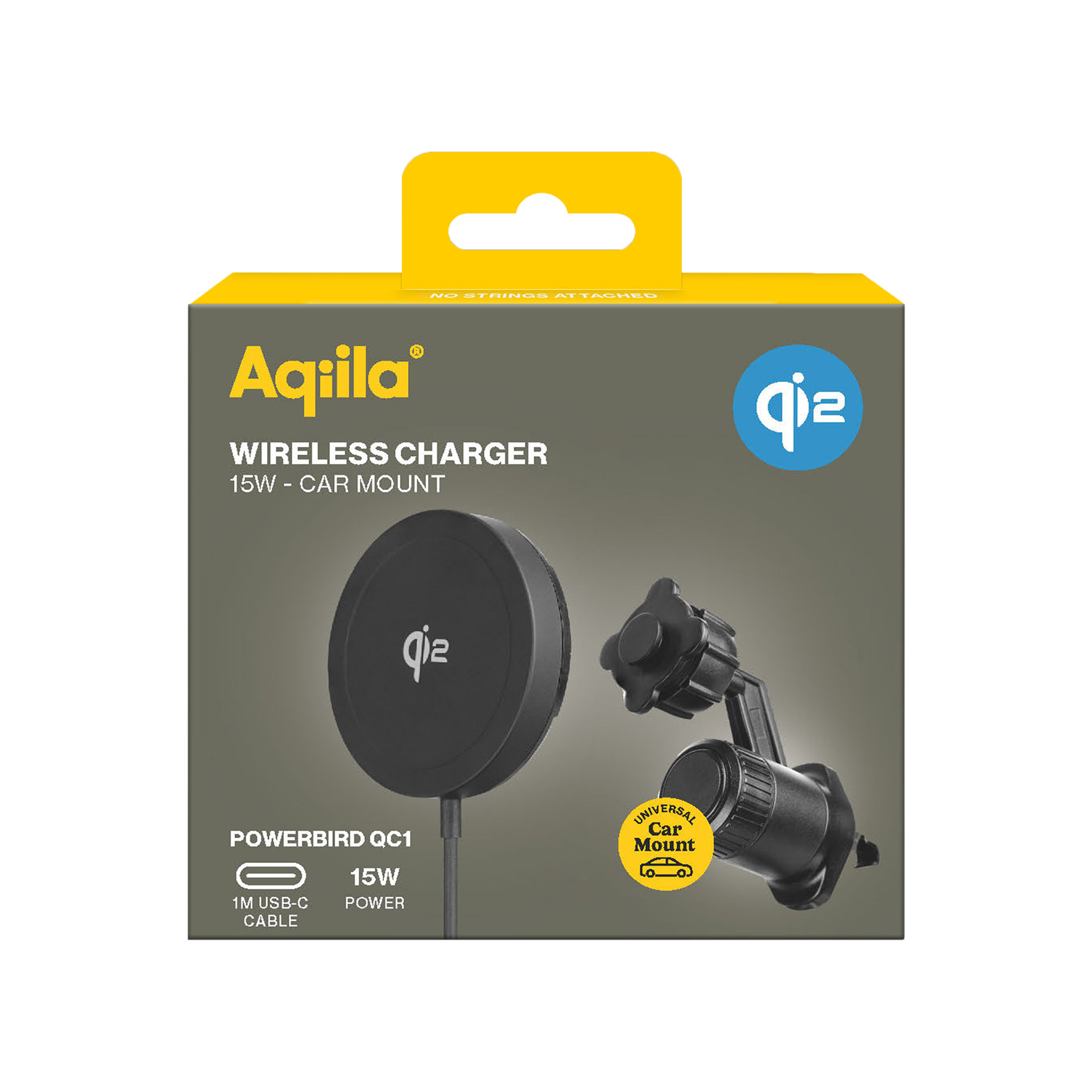 Aqiila Chargebird QC1 Qi2 trådløs oplader 15W med bilholder - Billede 3