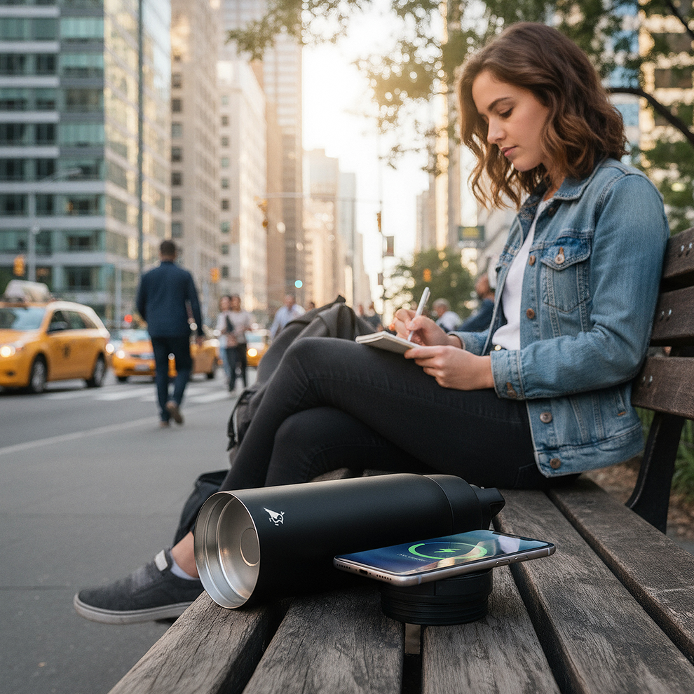 Aqiila Powerbottle BO5 vandflaske med aftagelig powerbank - Billede 9