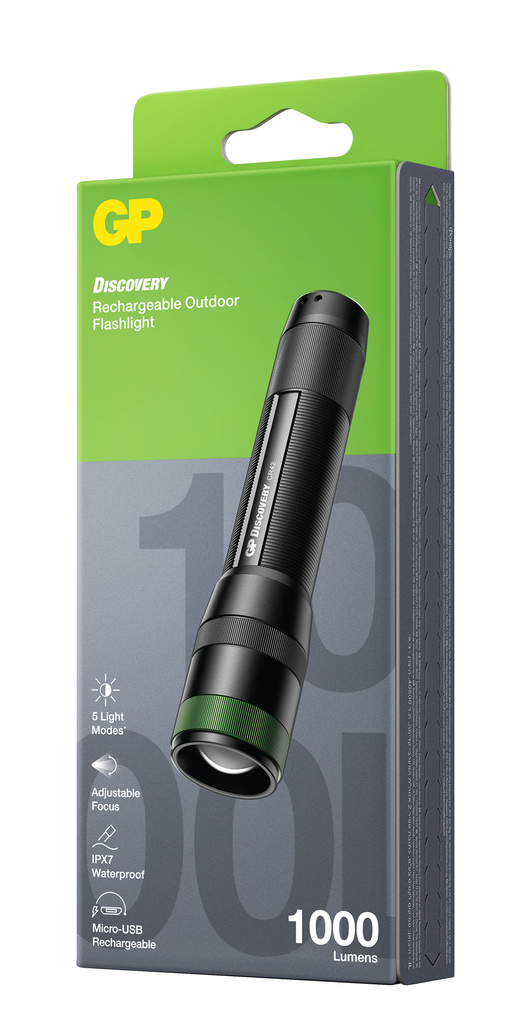 GP Discovery CR42 genopladelig lommelygte 1000 lumen - Billede 3