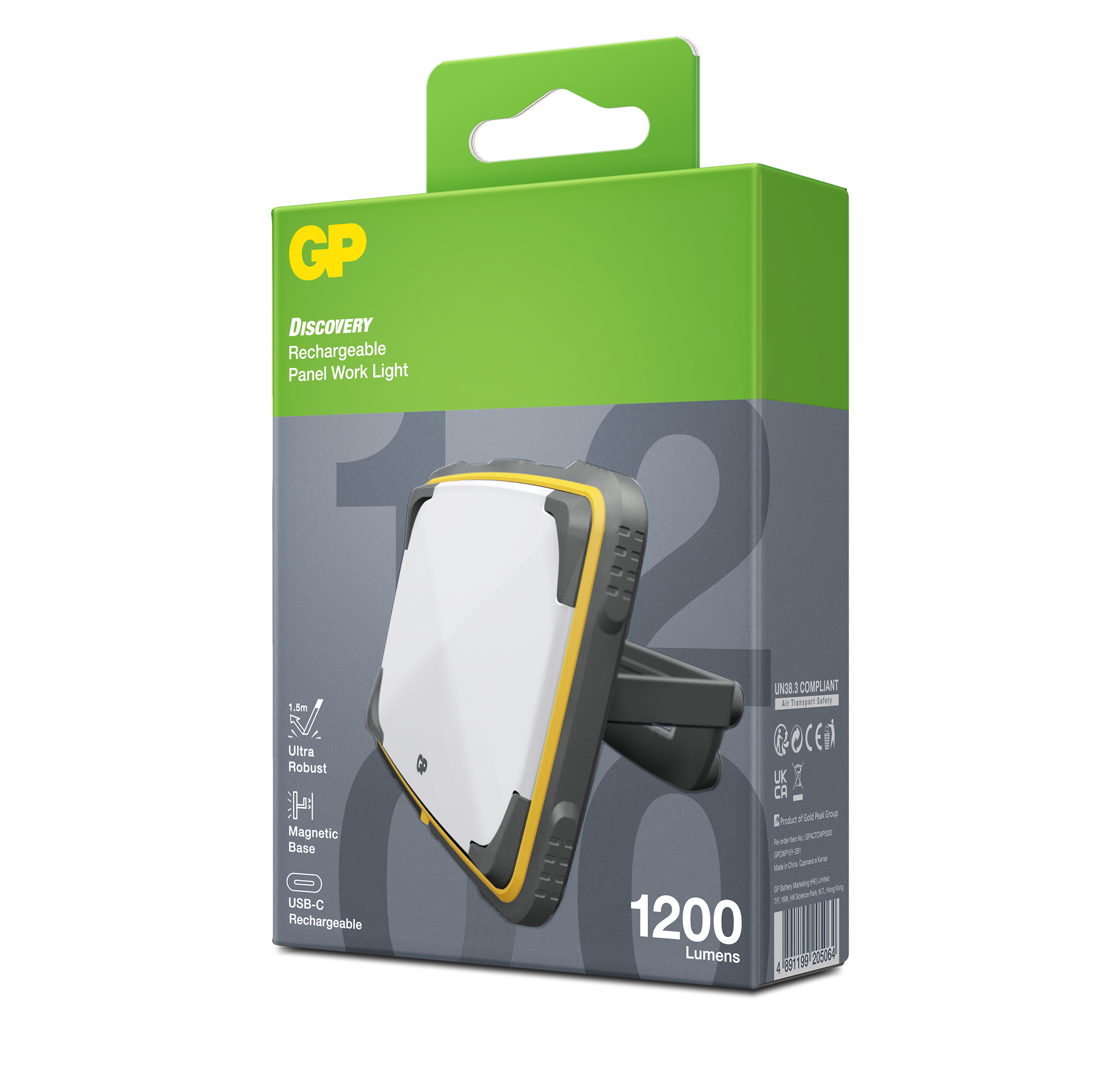 GP Discovery Work CWP15 genopladelig arbejdslampe 1200 lm - Billede 2