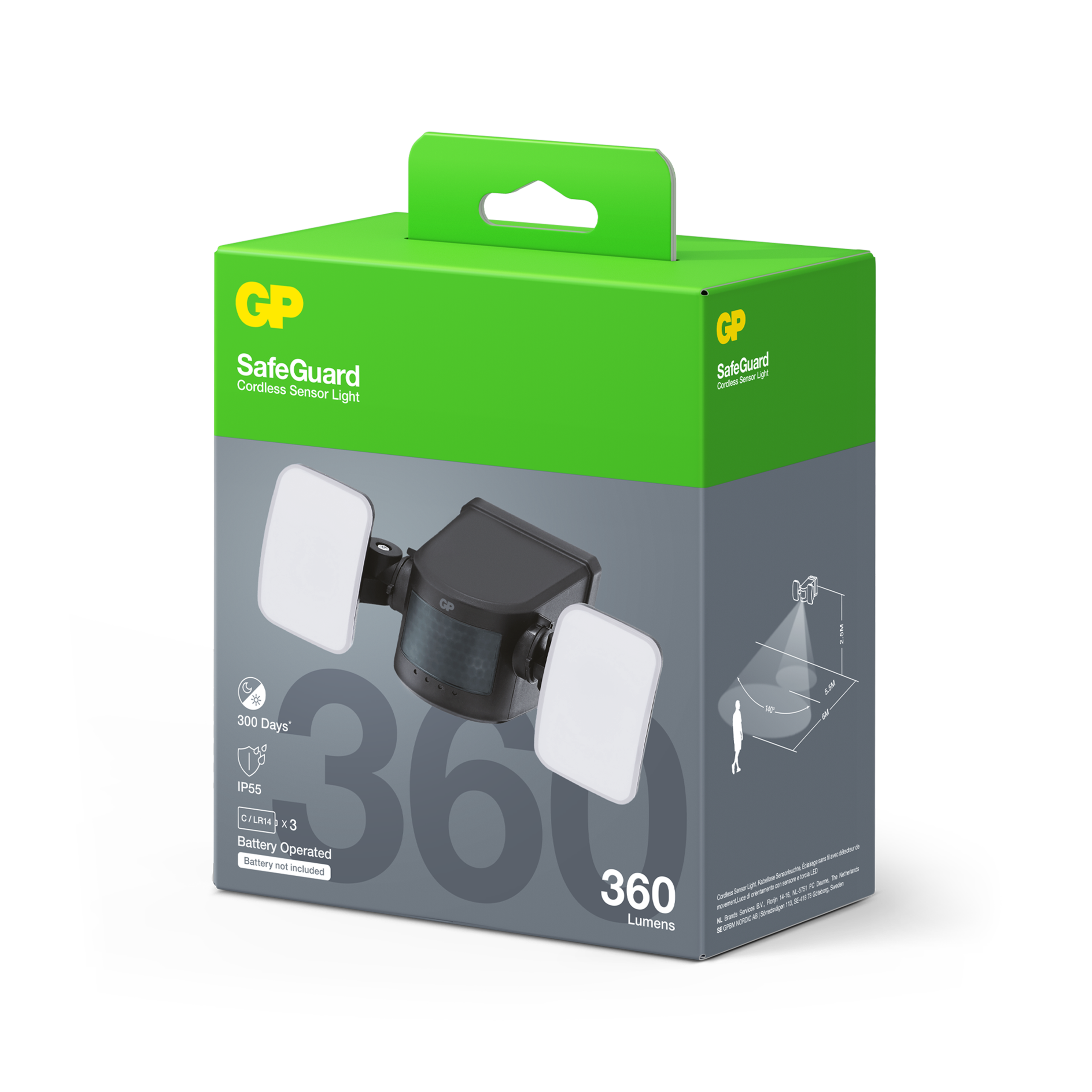 GP Safeguard RF2.1+ trådløs udendørslampe med sensor - Billede 3