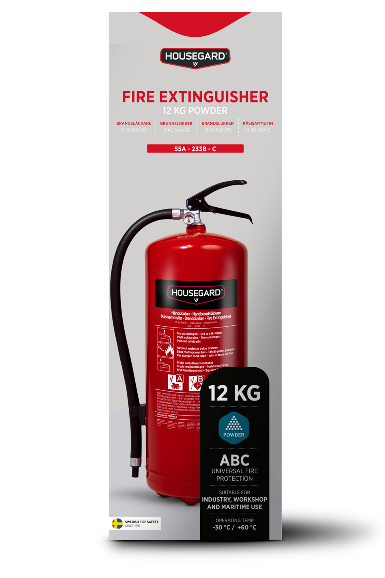 Housegard PE12HR-A 12 kg pulverslukker – 55A 233B C - Billede 2