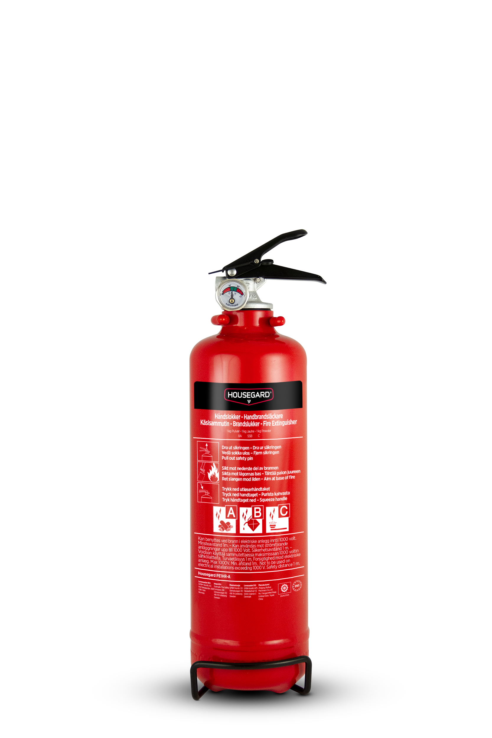 Housegard PE1HR-A 1 kg pulverslukker