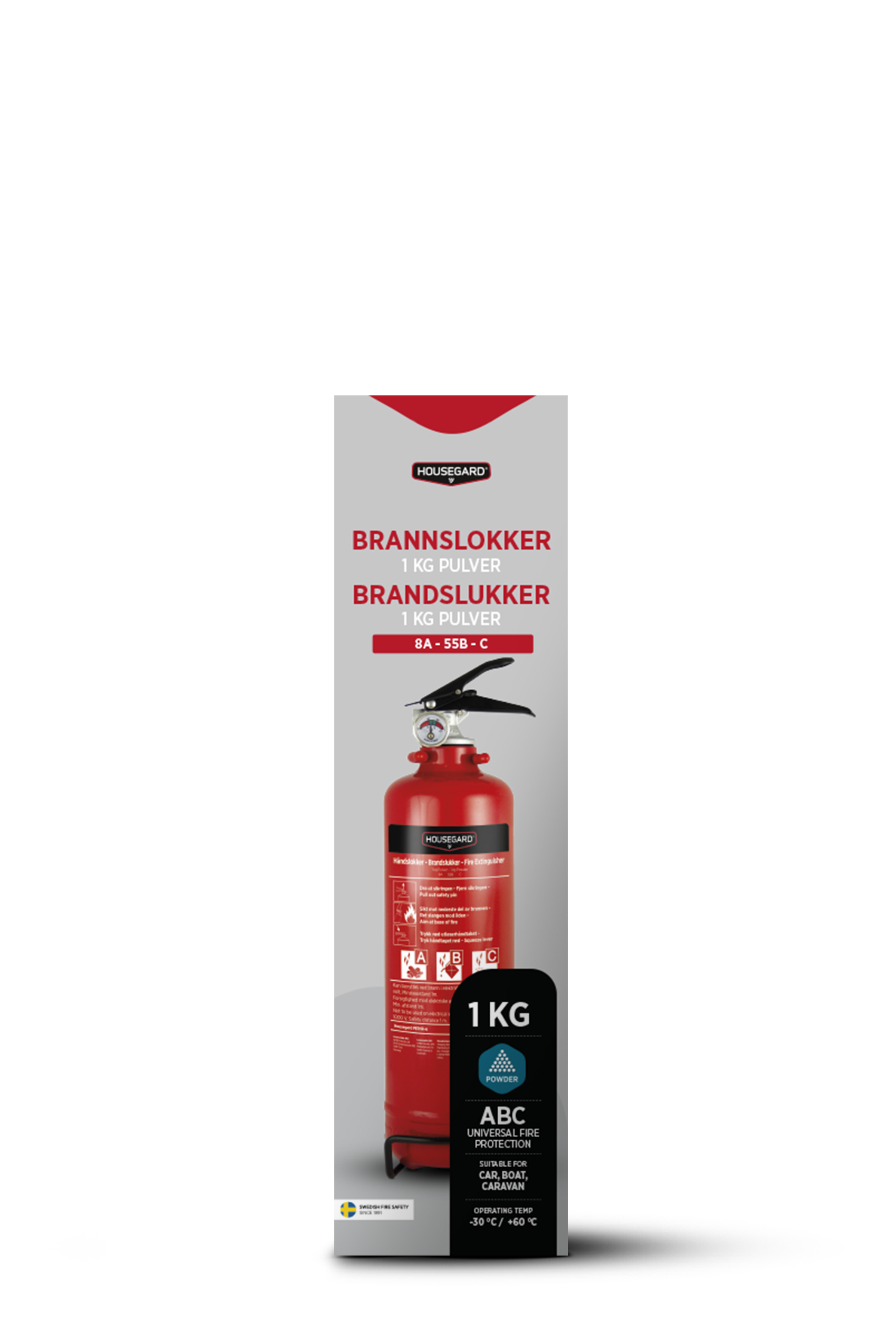 Housegard PE1HR-A 1 kg pulverslukker - Billede 2