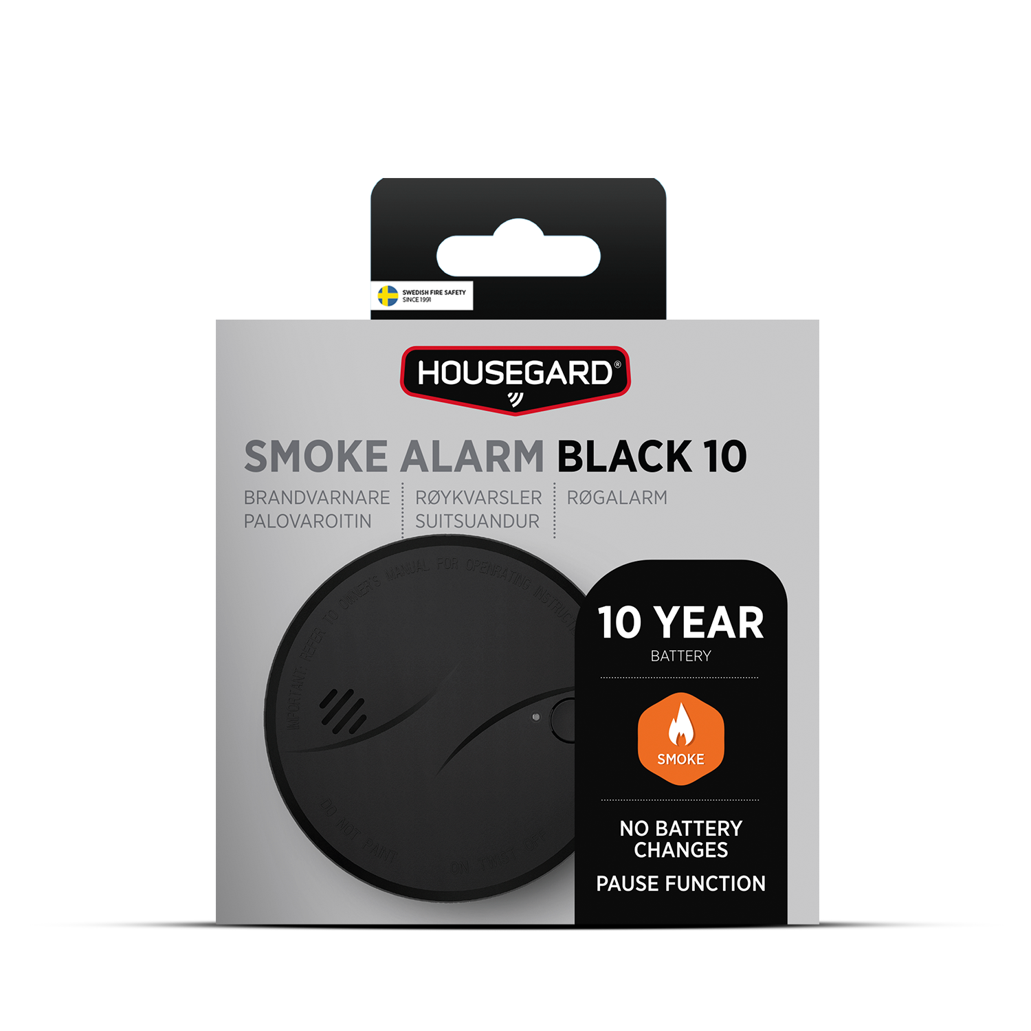Housegard Black SA710 optisk røgalarm med 10 års batteri - Billede 4