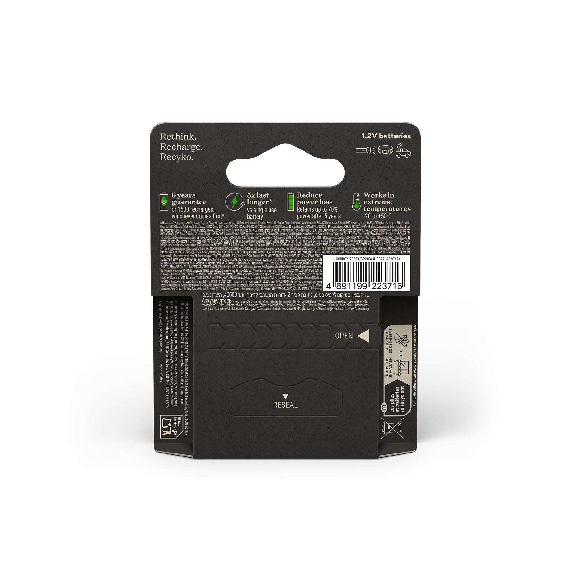 GP ReCyko Pro AA batterier 2000 mAh – 4-pak - Billede 3
