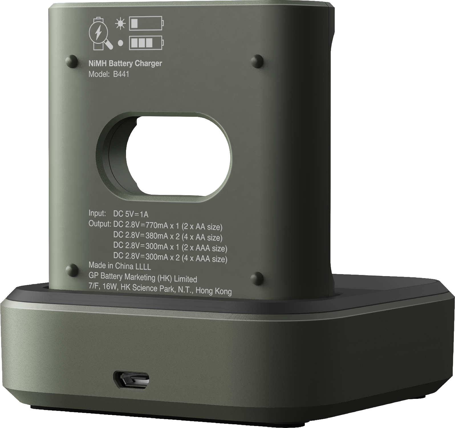 GP ReCyko Everyday B441 batterioplader med D451 ladestation inkl. 4 AA 2100 mAh batterier - Billede 2